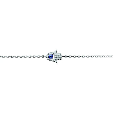 Sterling Silver Hamsa Hand Bracelet