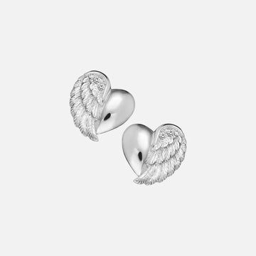 Engelsrufer Silver Heart Wing Stud Earrings