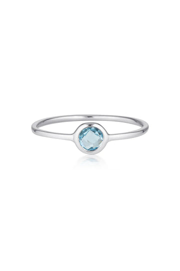 EOS BLUE TOPAZ SILVER RING