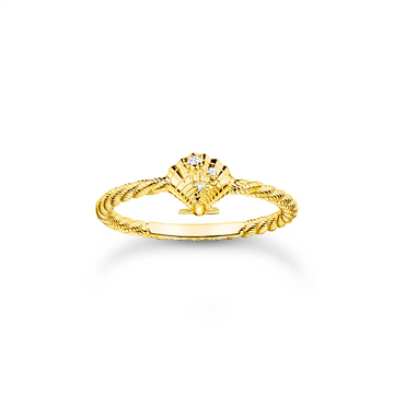 Thomas Sabo Cubic Zirconia Gold Shell Ring
