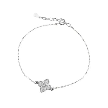 Sterling Silver Micro Pavé Flower Bracelet