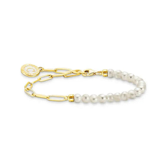 Thomas Sabo Charmista Bracelet With Charmista Disc Gold Plated 19cm