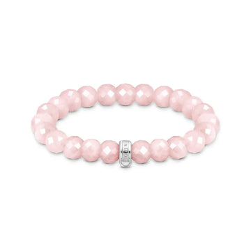 C/CLUB ROSE QUARTZ BEAD B/L 19cm