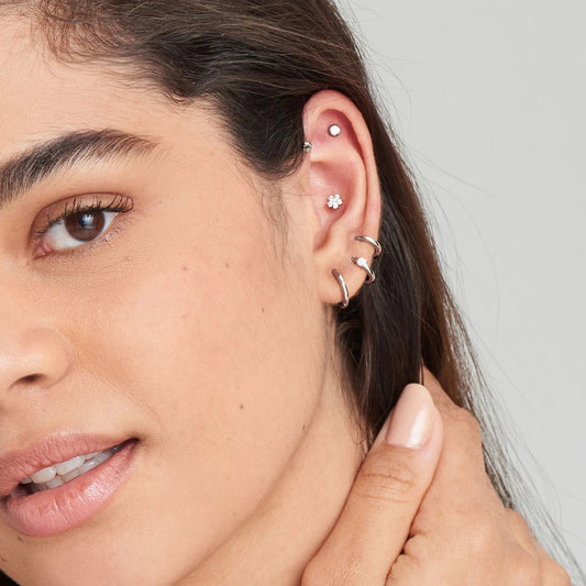 Ania Haie Sparkle Flower Barbell Single Earring