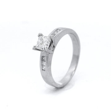Princess Channel Set Diamond Set in White Gold