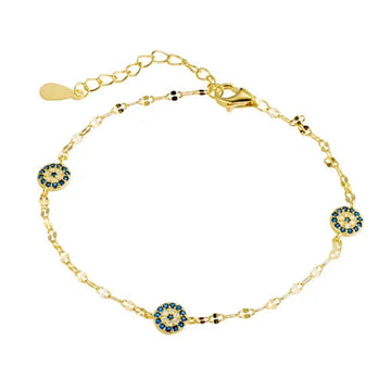 Sterling Silver Evil Eye Bracelet