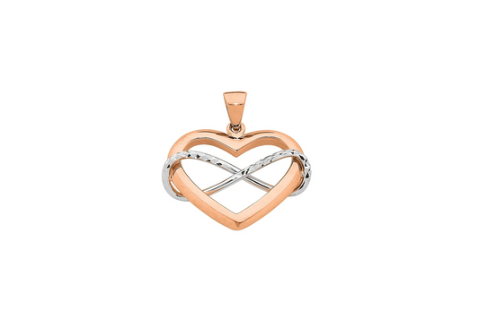 9ct Two-Tone Rose Gold and White Gold Pendant