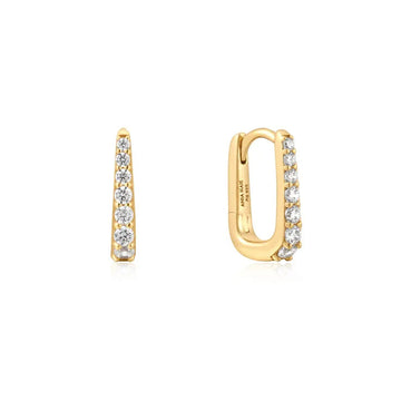 #4A SUNSHINE SIL OVAL CZ PAVÉ HUGGIES