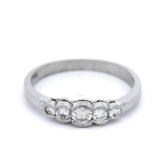 Diamond Rubset Dress Ring Set in White Gold