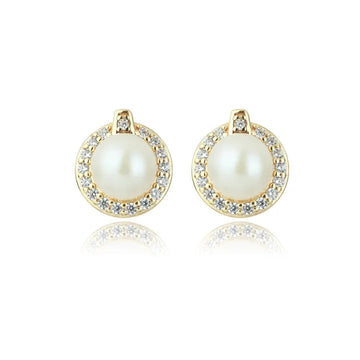 Georgini Oceans Tasman Freshwater Pearl Earrings Gold