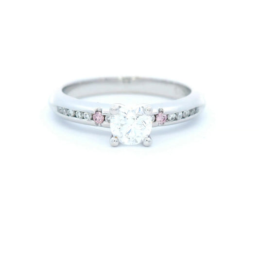 White and Pink Argyle Engagement Ring in White Gold