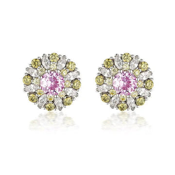 Georgini Summer Sorbet Berry Bloom Multi Coloured Earrings Silver