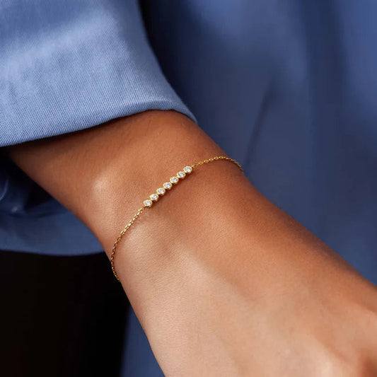 Silver Bezel Set Bracelet