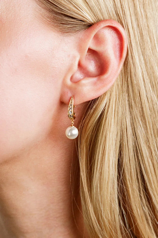 Georgini Adagio Serene Shine Pearl Earrings Silver