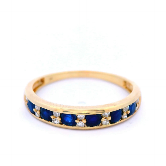 Sapphire and Diamond Dress Ring Set in Yellow Gold