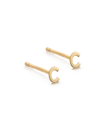 Kirstin Ash Initial 'C' Earring Single 9K Gold
