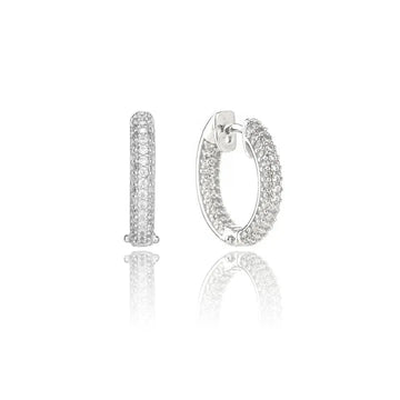 Georgini Goddess Pave Hoops Silver