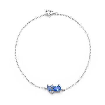 Sterling Silver Bracelet with Blue Topaz Stones – Elegant and Delicate