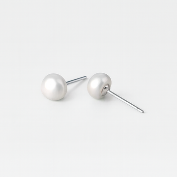 Pearl Stud Earrings with 925 Sterling Silver