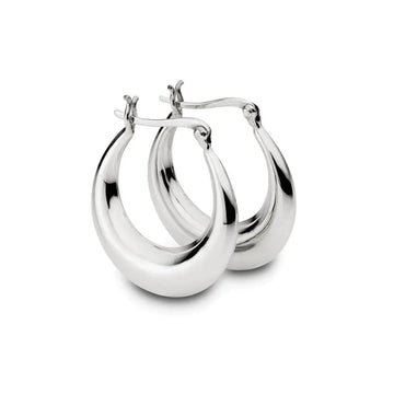 Elegant Tapered Oval Hoops in Sterling Silver or Gold