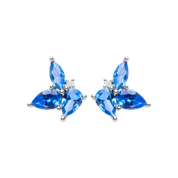 Sterling Silver Earrings with Blue Topaz – Elegant and Vibrant Sparkle