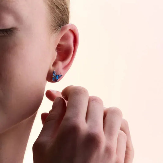 Sterling Silver Earrings with Blue Topaz – Elegant and Vibrant Sparkle