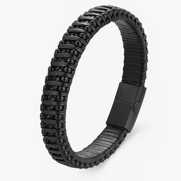 Men’s Leather & Stainless Steel Bracelet