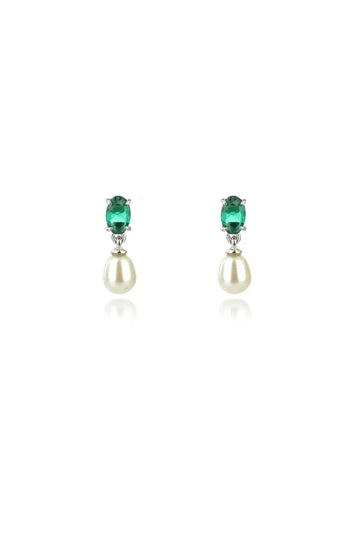 Georgini Oceans Whitsunday Earrings Green And Silver