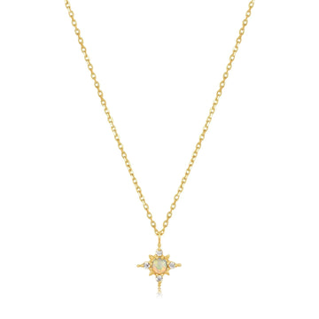 Ania Haie 14kt Gold Opal and White Sapphire Star Necklace