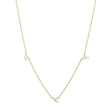 Ania Haie 14kt Gold White Sapphire Drop Necklace