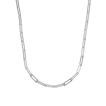 Elegant Oblong Link Chain Necklace in Sterling Silver or Gold