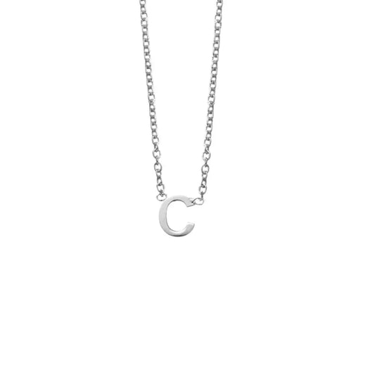 Sterling Silver Personal Signature Initial Pendant Necklace