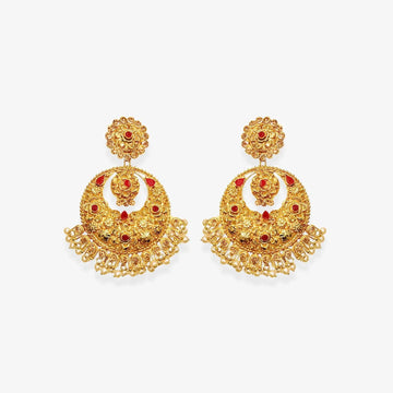 Red Stones Chandbali Earrings | Fashion jewellery Australia - Begum