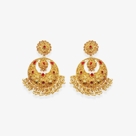 Red Stones Chandbali Earrings | Fashion jewellery Australia - Begum