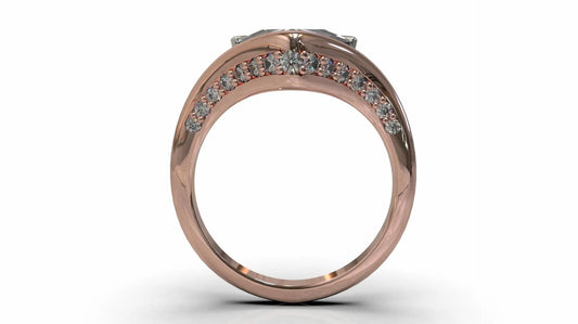 Trillion Cut Sapphire & Diamond Engagement Ring