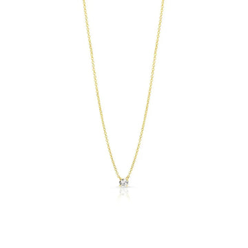 9 Carat Yellow Gold Lab Grown Diamond Solitaire Necklet