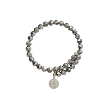 Nikki Lissoni Gray Bead Charm Bracelet 19cm