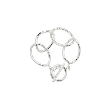 Nikki Lissoni Silver Plated Bracelet 17cm with 4 Links of 27 x 37mm & T-Bar Closure