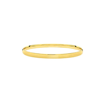Half Round Oval Bangle in 9 Carat Yellow Gold