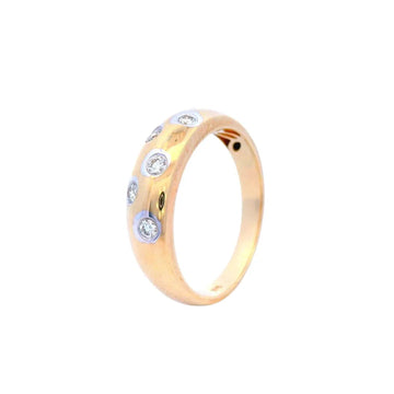 Hammer Set Diamond Dress Ring in 9ct Yellow Gold