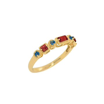 Garnet and London Blue Topaz Dress Ring