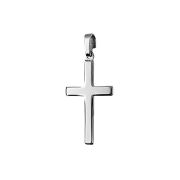 Flat Plain Cross in Fine Silver (999)