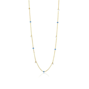 Fine Cabe Link Chain in Yellow Gold with Enamel Balls