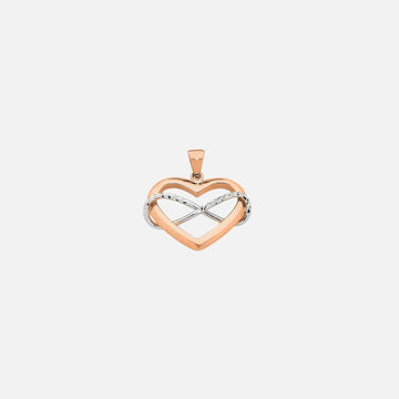 9ct Two-Tone Rose Gold and White Gold Pendant