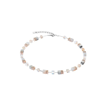Geo Cube Agate & Rose Gold Stainless Steel Necklace