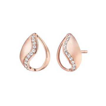 Engelsrufer Rose Gold Cubic Zirconia Tear Stud Earrings