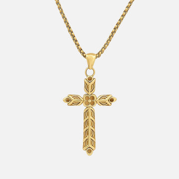 Floral Cross Pendant Necklace
