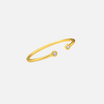 Gold Plated Copper Ring with Zircon Accents