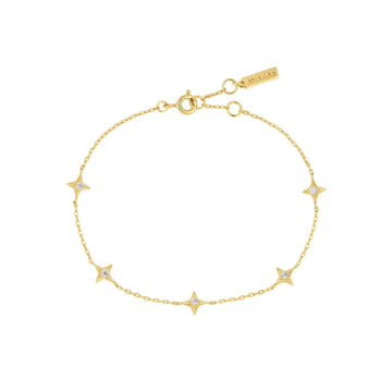 #4A DUSK SIL CZ STARS BRACELET 16.5+2cm
