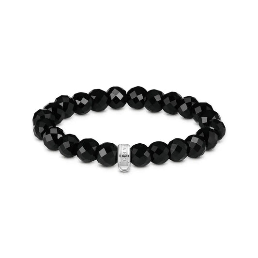 Thomas Sabo Charm Bracelet Obsidian Oval Beads